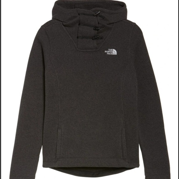 The North Face Black Long Sleeve Crescent Hoodie 335 kangaroo pocket bottom - Picture 1 of 17